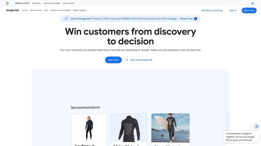 Screenshot of Google Ads website