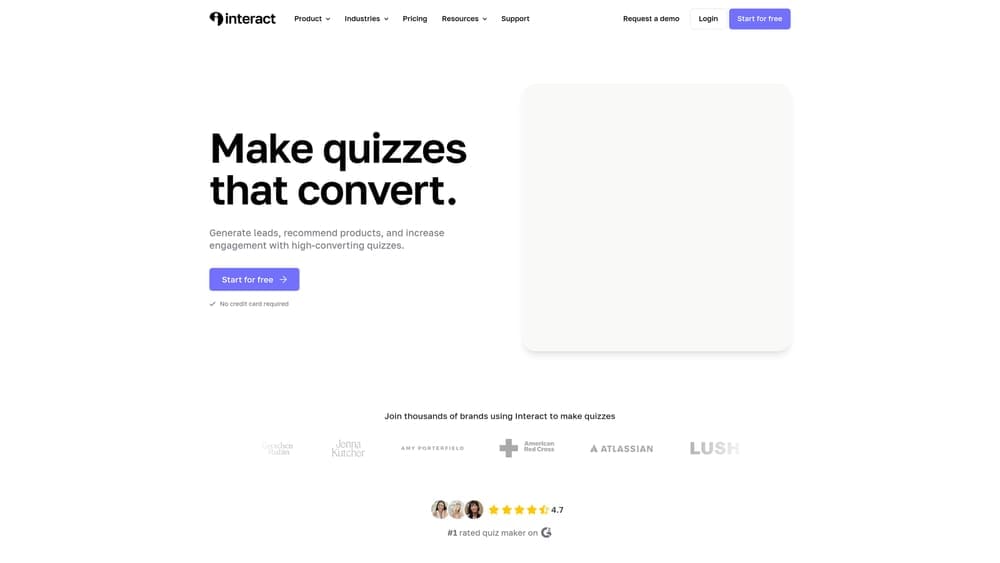 Screenshot of Interact website