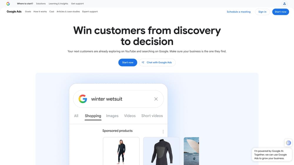 Screenshot of Google Ads website