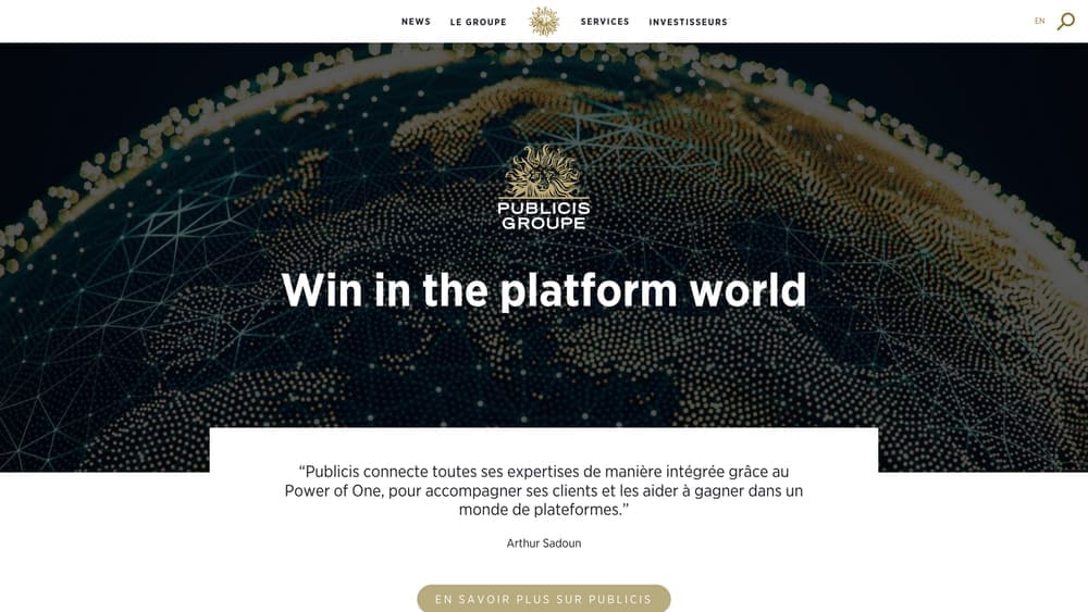 Screenshot of Publicis Groupe website
