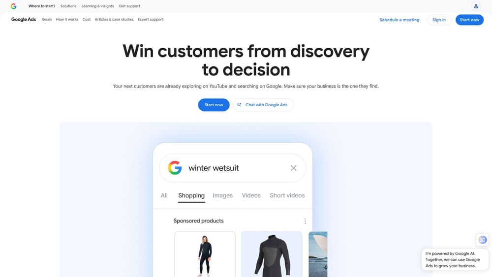 Screenshot of Google Ads website