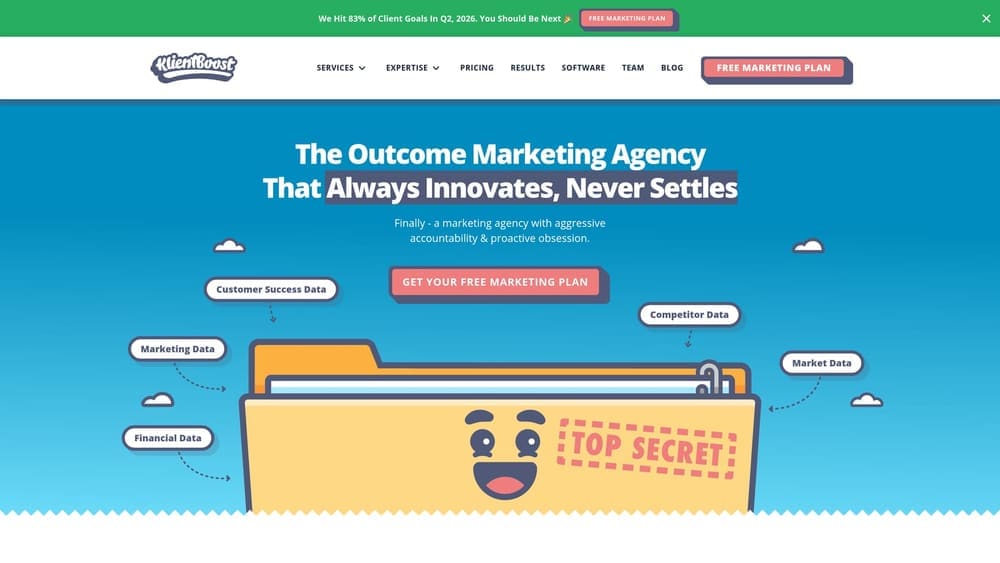 Screenshot of KlientBoost website