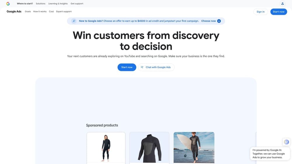 Screenshot of Google Local Service Ads website