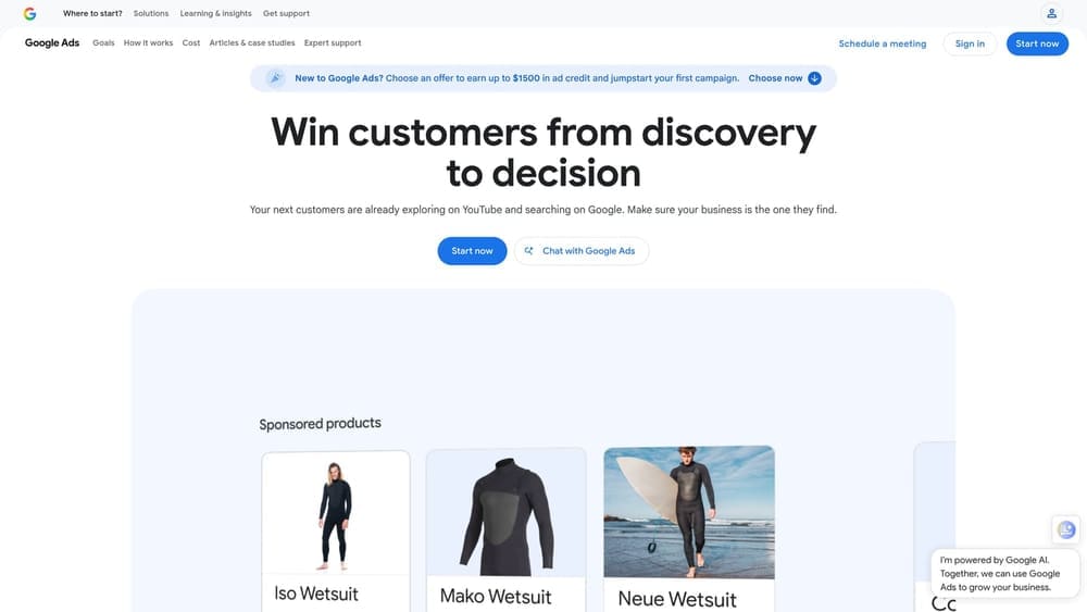 Screenshot of Google Search Ads website