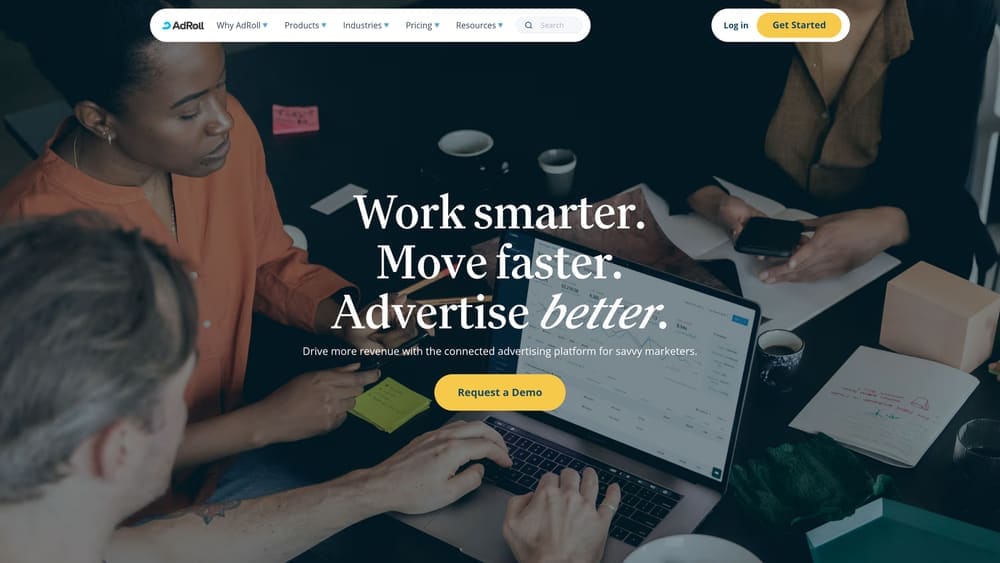 Screenshot of AdRoll website