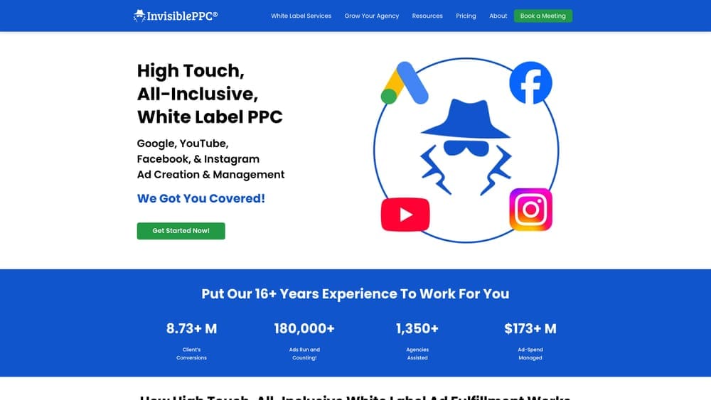 Screenshot of Invisible PPC website