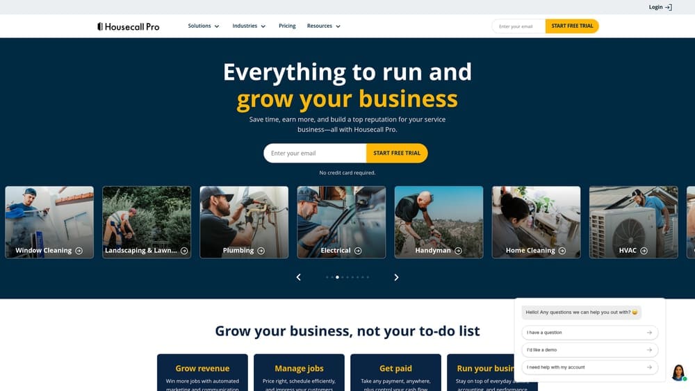 Screenshot of Housecall Pro website