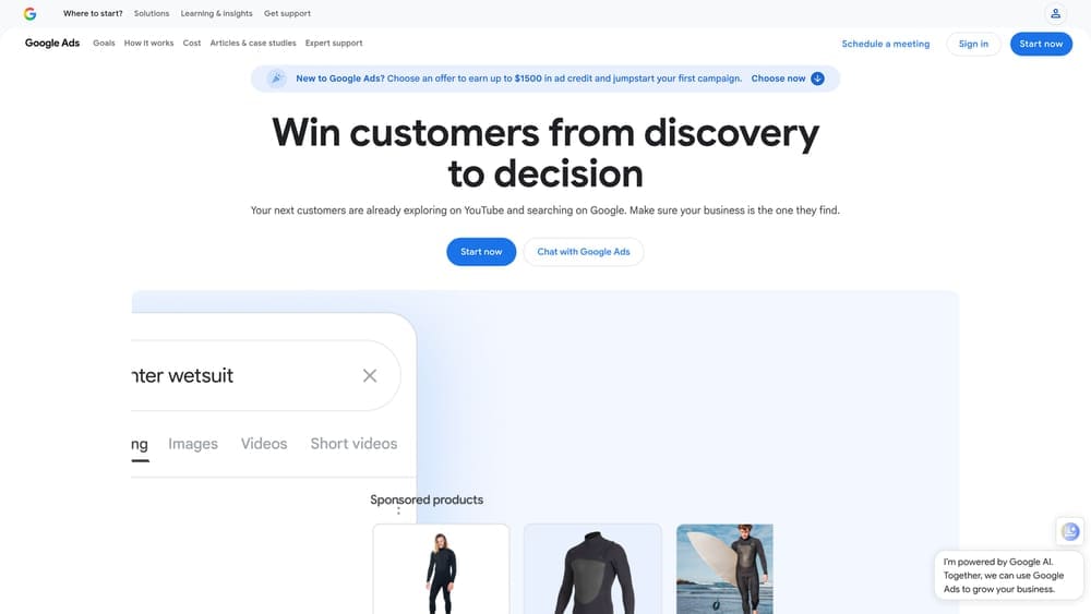 Screenshot of Google Ads website