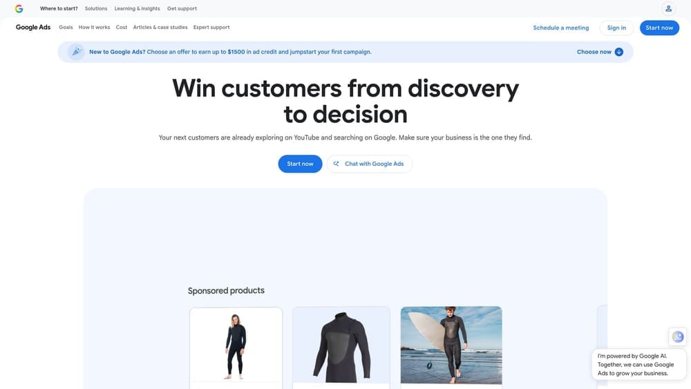 Screenshot of Google Ads (Search Campaigns) website