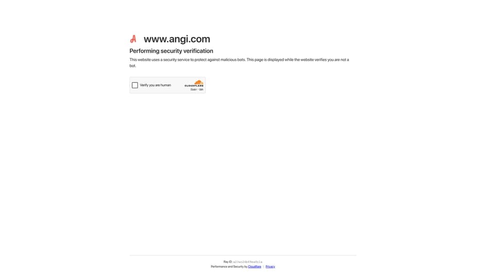 Screenshot of Angi website