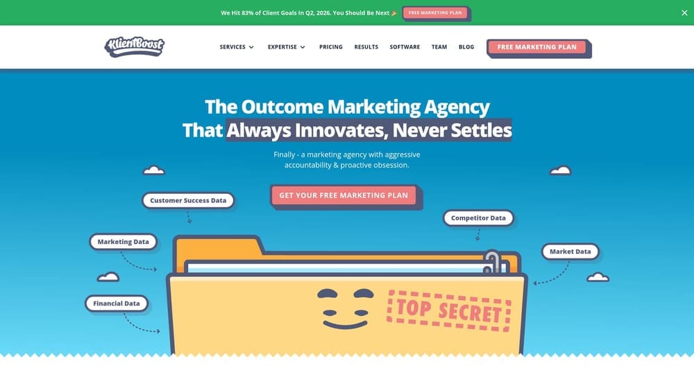 Screenshot of KlientBoost website