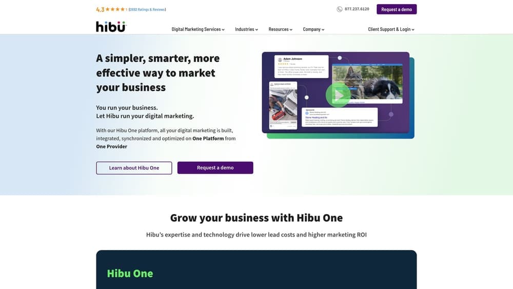 Screenshot of Hibu website