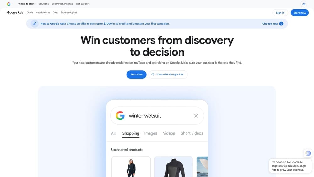 Screenshot of Google Local Services Ads website