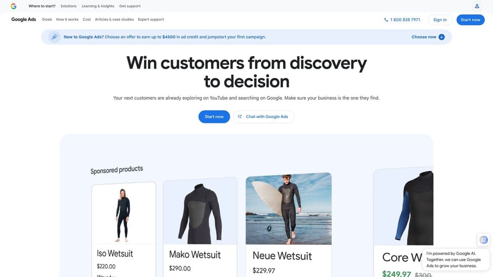 Screenshot of Google Ads (Search) website