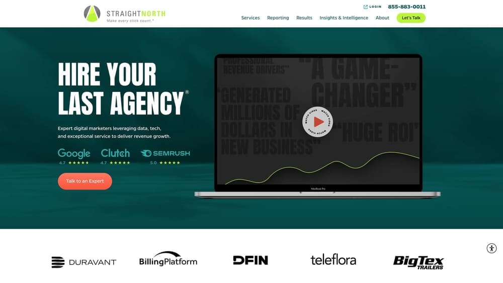 Screenshot of Straight North website