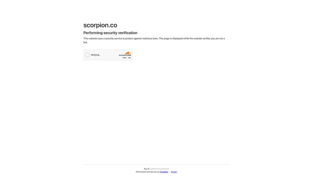 Screenshot of Scorpion website