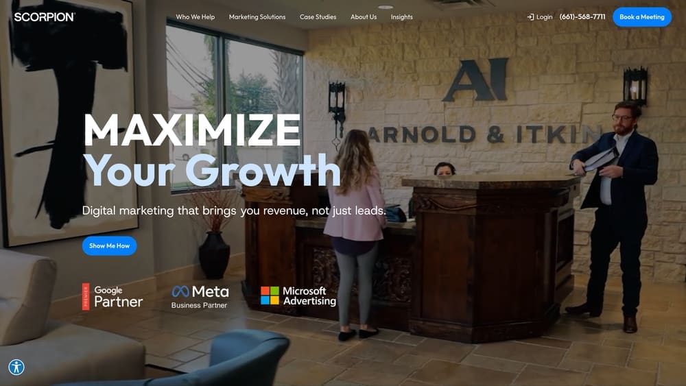 Screenshot of Scorpion website