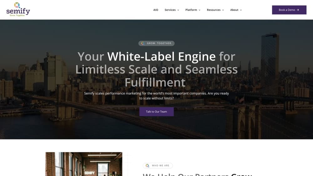 Screenshot of Semify website
