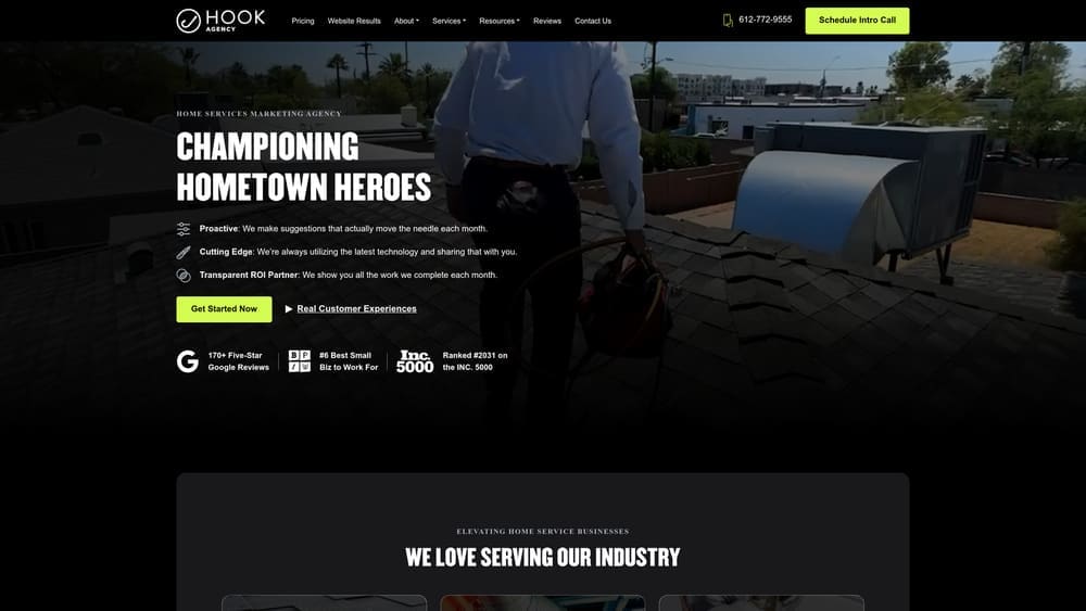 Screenshot of Hook Agency website