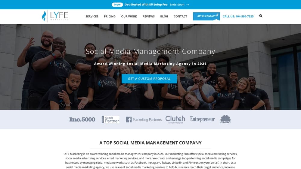 Screenshot of LYFE Marketing website