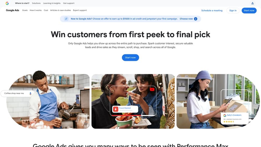 Screenshot of Google Ads website