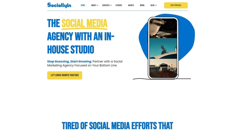 Screenshot of Sociallyin website