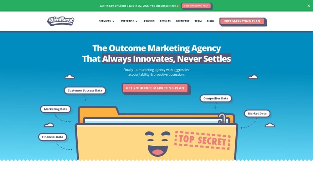 Screenshot of KlientBoost website