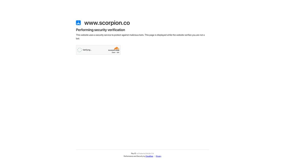 Screenshot of Scorpion website