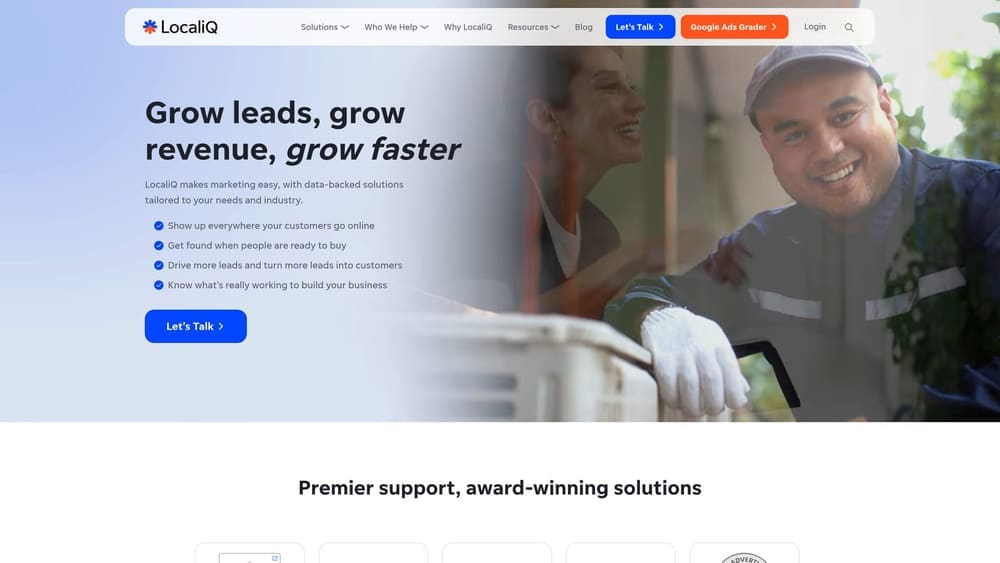 Screenshot of LocaliQ website