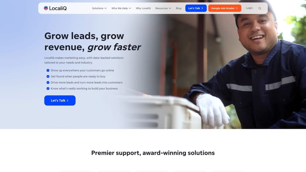 Screenshot of LocaliQ website