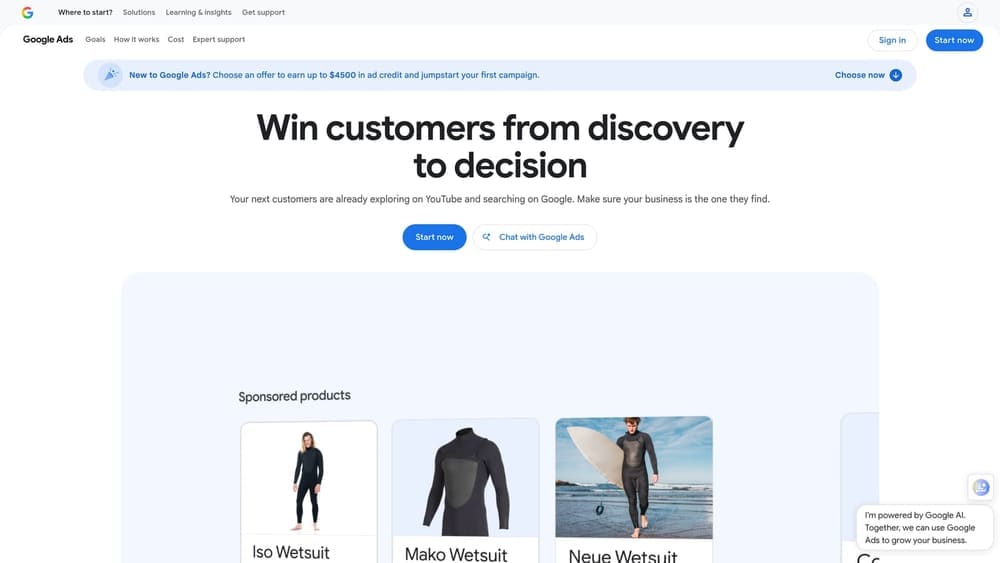 Screenshot of Google Local Services Ads website