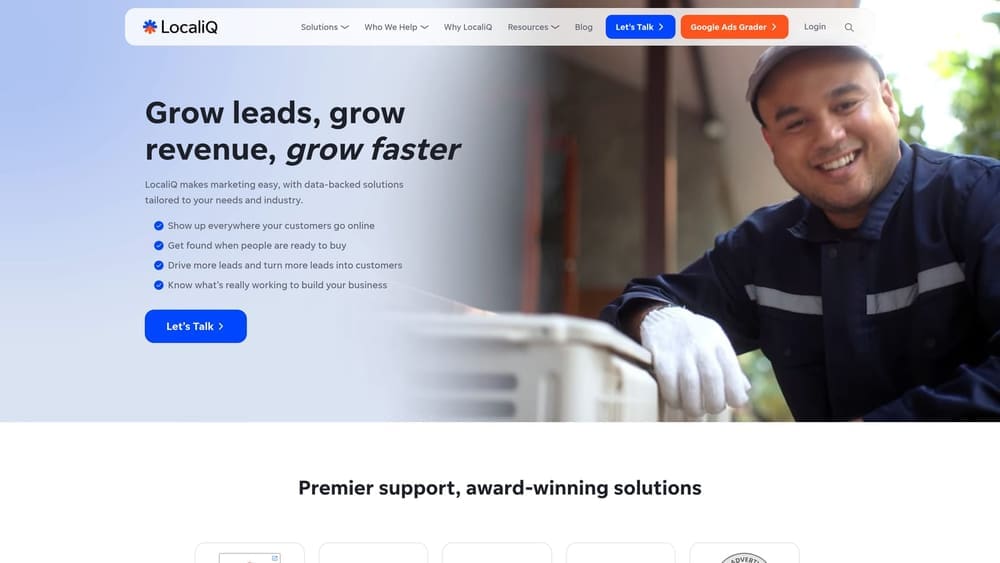 Screenshot of LocaliQ website