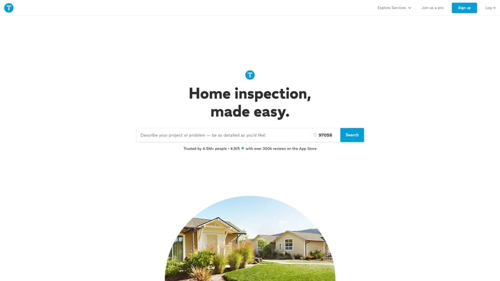 Screenshot of Thumbtack for Pros website