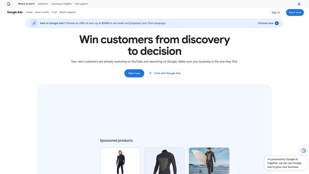 Screenshot of Google Local Services Ads (LSA) website
