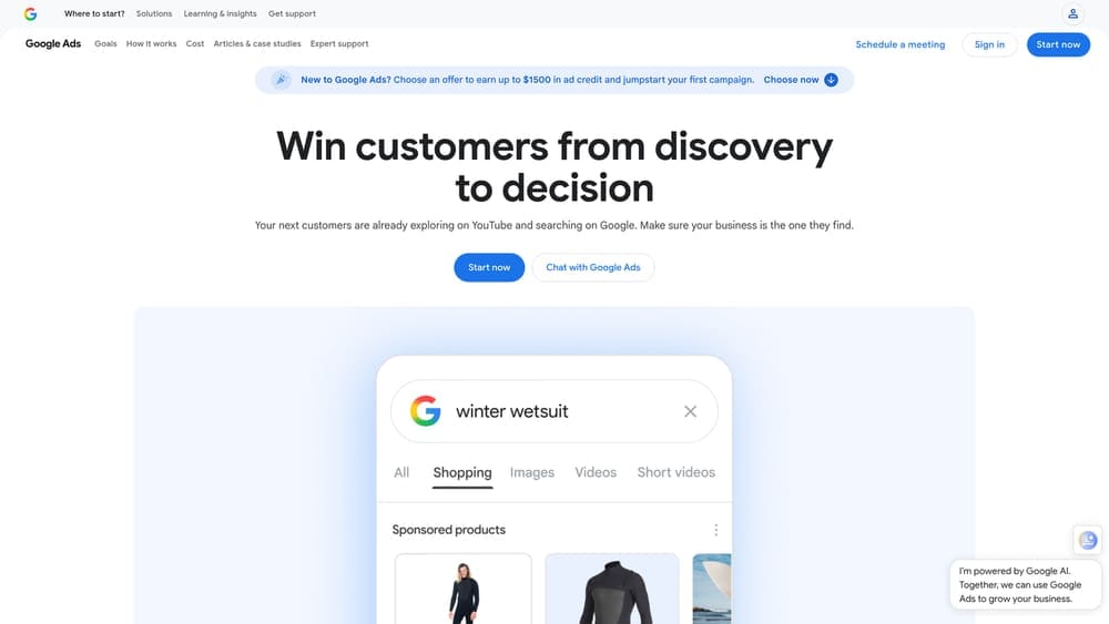 Screenshot of Google Local Services Ads (LSA) website