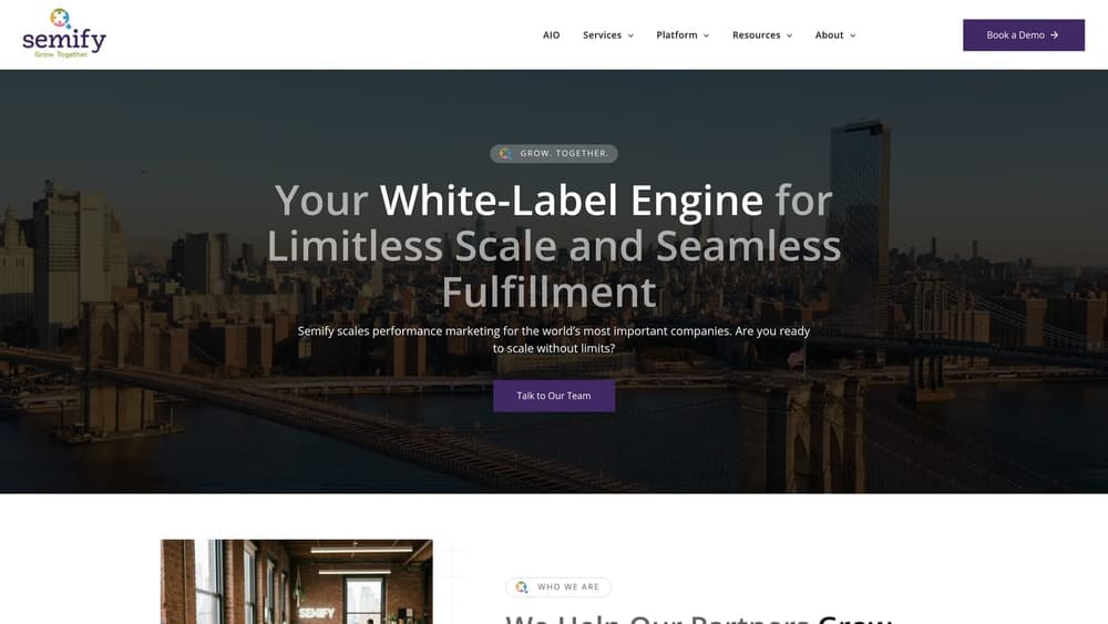 Screenshot of Semify website