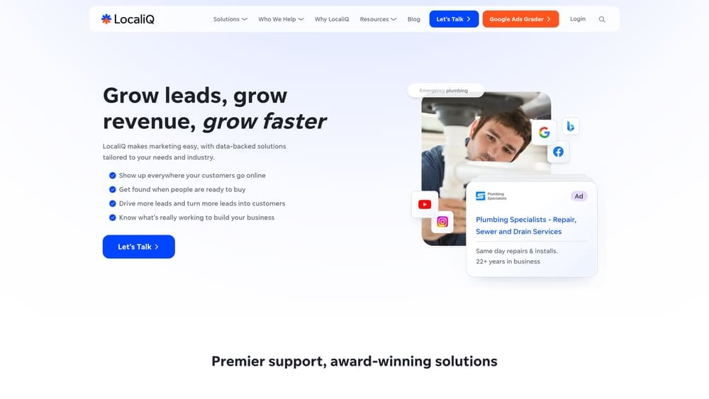 Screenshot of LocaliQ website
