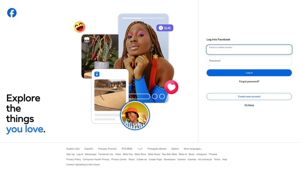 Screenshot of Meta (Facebook/Instagram) Ads website